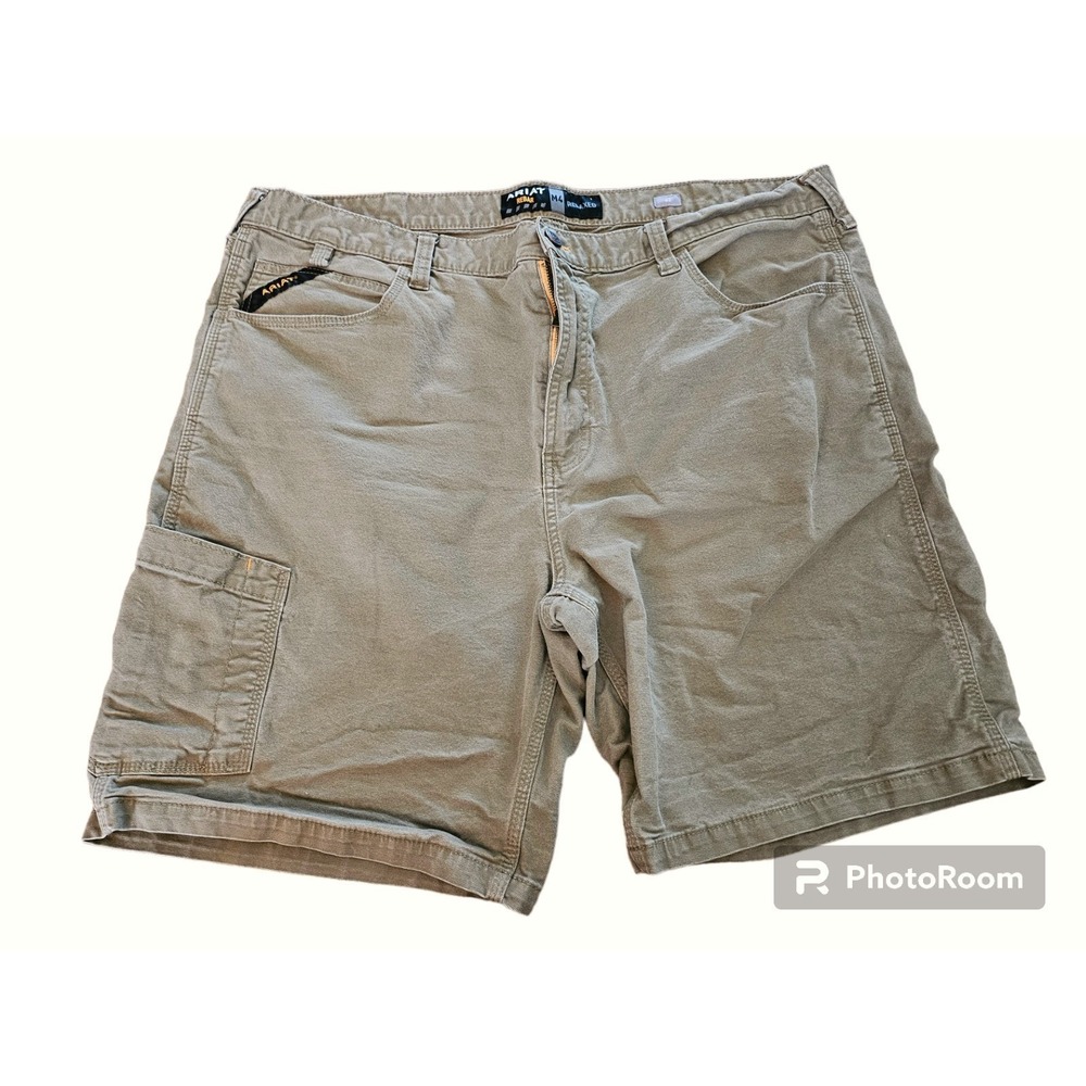 Ariat Rebar Beige Cargo Shorts Men's M4 Size 42 Relaxed Tough